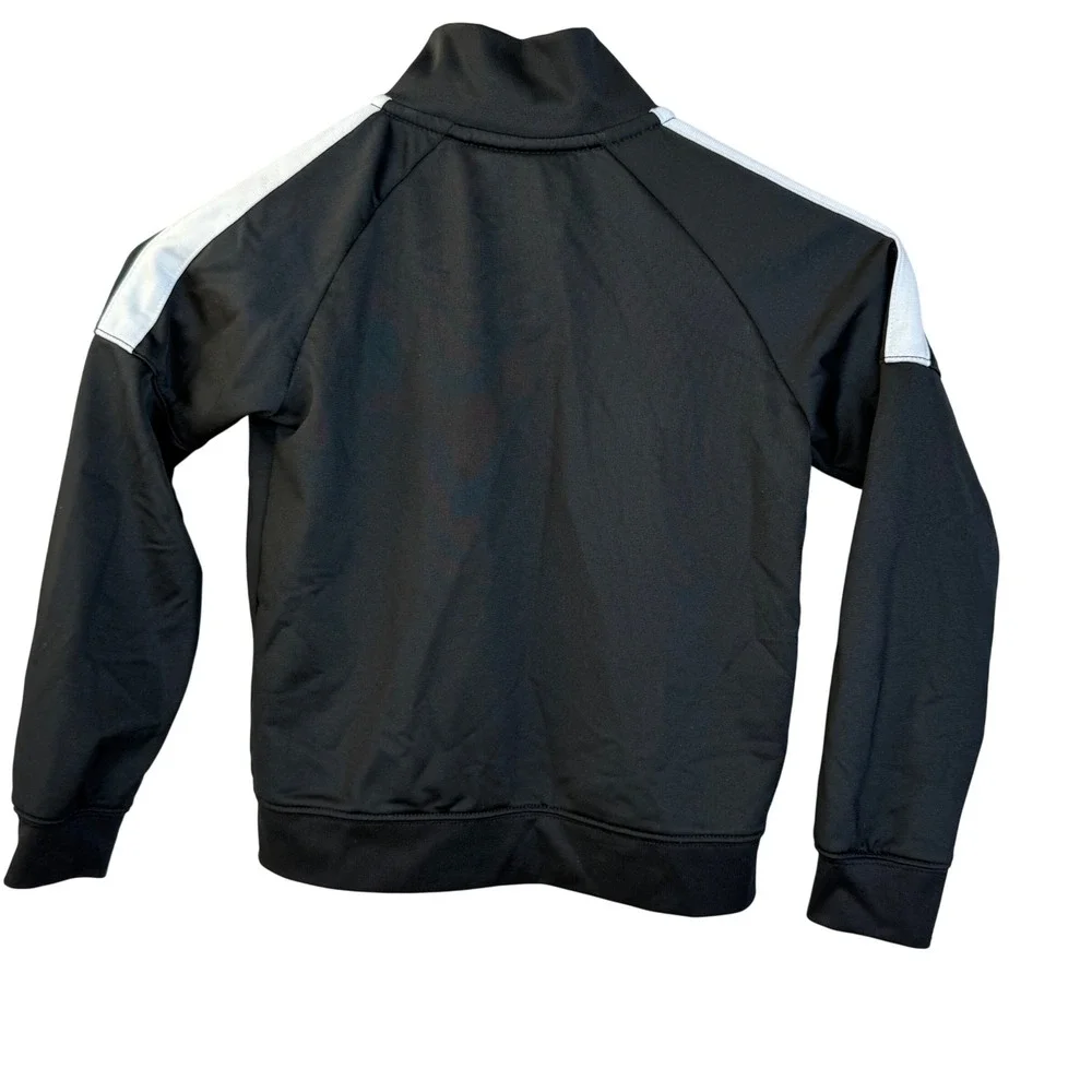 Nike Kids Track Jacket Size S (5) Black White Full Zip‎ Logo